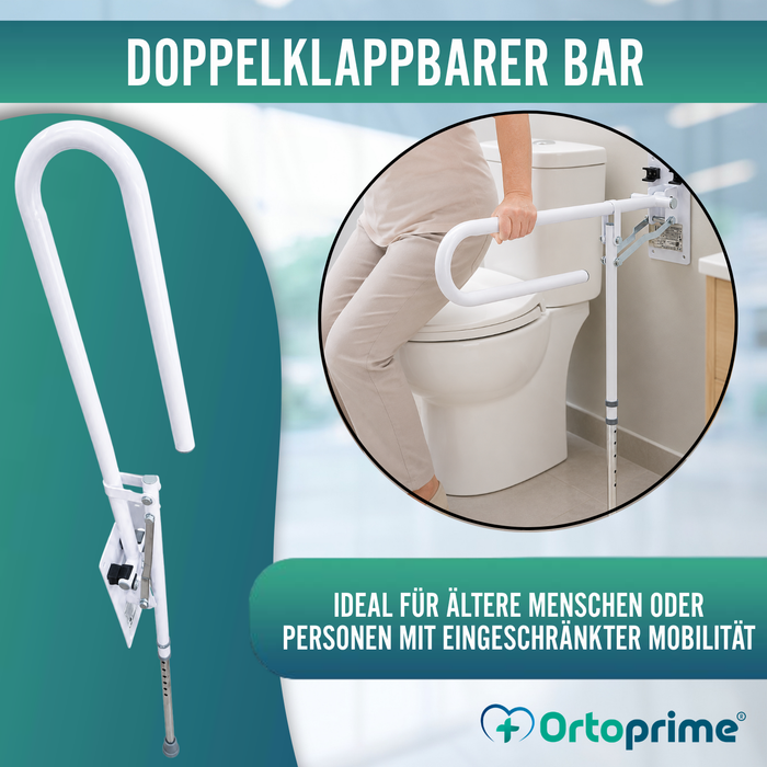 Barrierefreier Klappbarer Duschgriff mit Stütze | Sicherheits-WC-Griff