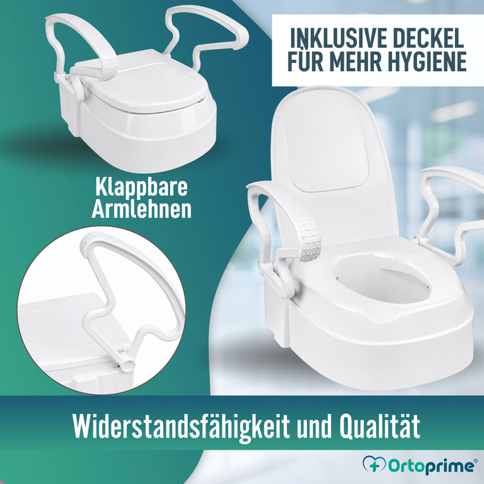 WC-Sitzerhöhung 3-fach Verstellbar | Mit Deckel