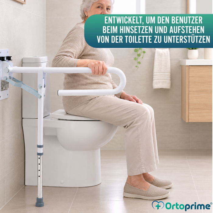 Barrierefreier Klappbarer Duschgriff mit Stütze | Sicherheits-WC-Griff