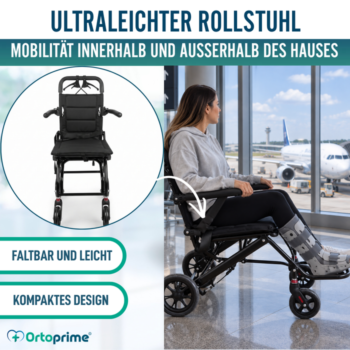 Leichter Faltbarer Transportrollstuhl mit Handbremse