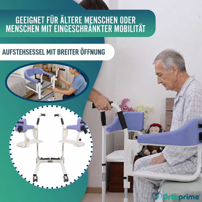 3-in-1 Transferstuhl | Höhenverstellbarer Toilettenstuhl