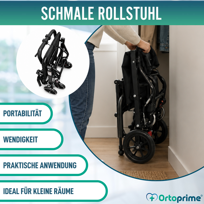 Leichter Faltbarer Transportrollstuhl mit Handbremse