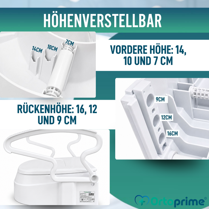 WC-Sitzerhöhung 3-fach Verstellbar | Mit Deckel