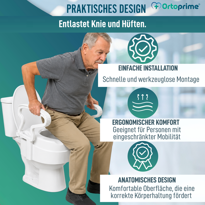 WC-Sitzerhöhung 3-fach Verstellbar | Mit Deckel