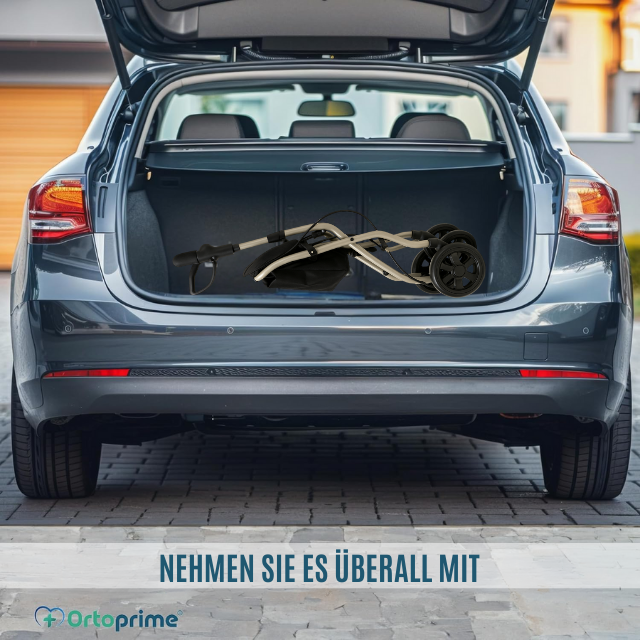 Faltbarer Rollator für Erwachsene mit Einkaufskorb