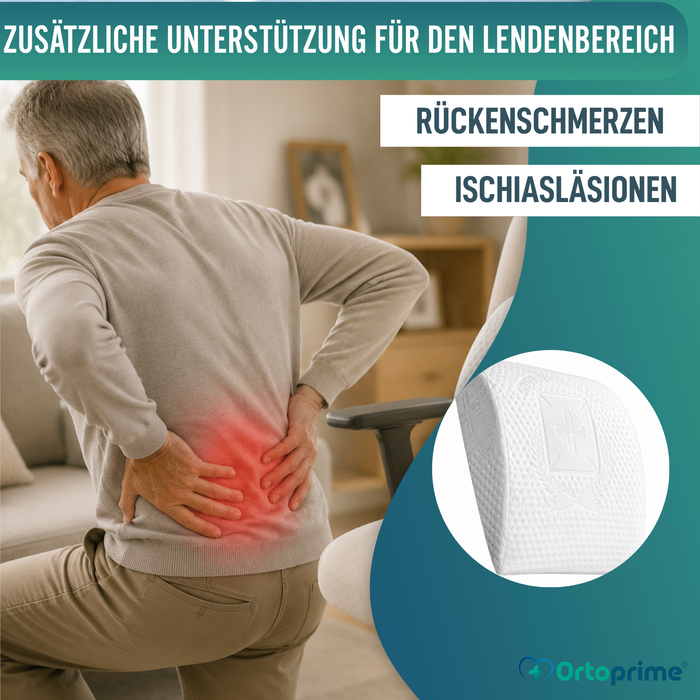 Lendenkissen aus viskoelastischem Schaumstoff | Weiß