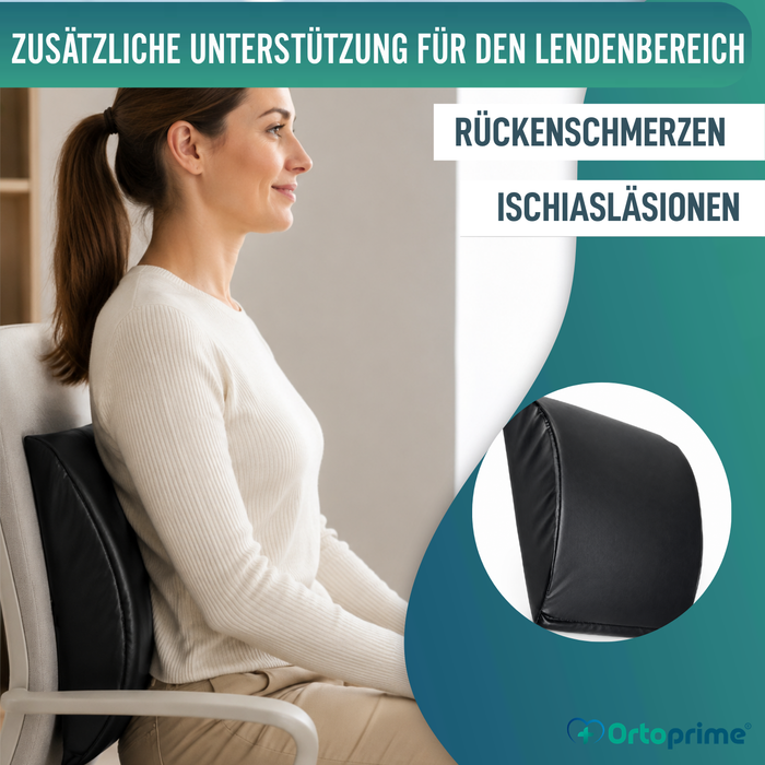 Lendenkissen aus viskoelastischem Schaumstoff | Schwarz