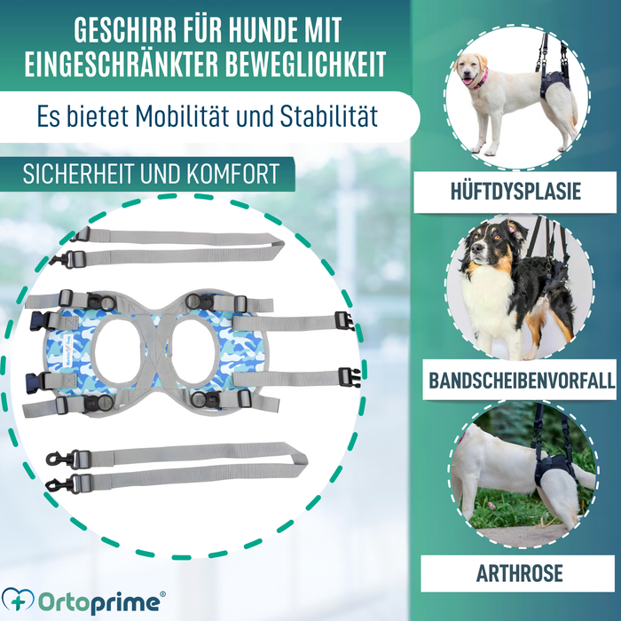 Hundegeschirr für Eingeschränkte Mobilität der Hinterbeine