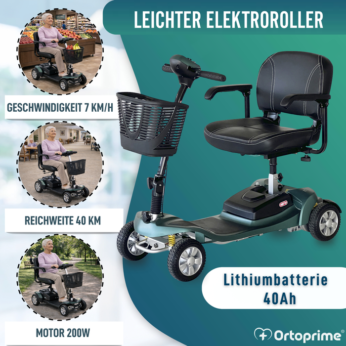 Elektroroller Zerlegbar | Lithium-Batterie 40Ah