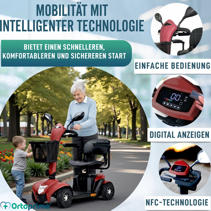 Elektro-Scooter der Neuesten Generation | Große 24cm Räder