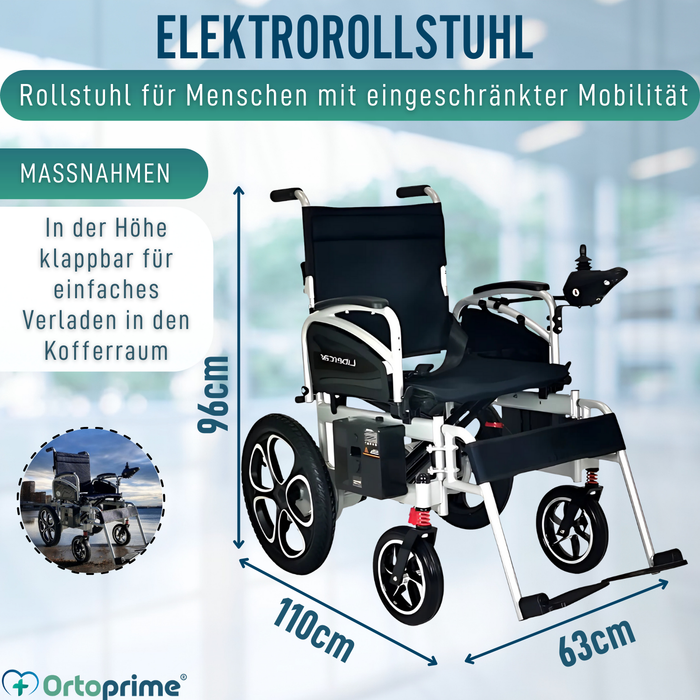Elektrischer Rollstuhl Große Räder | Mit Lithium-Batterie