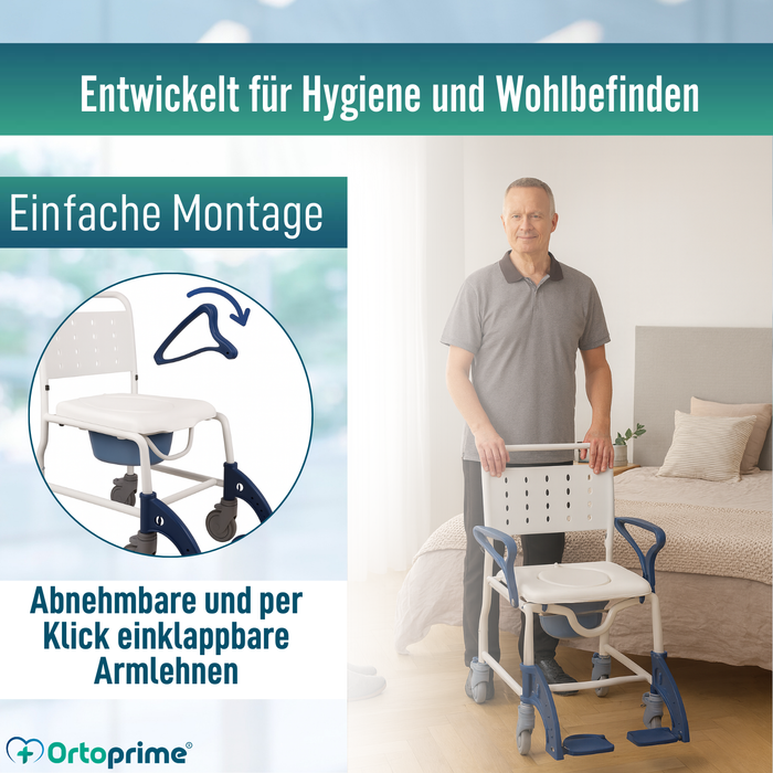 Dusch WC Stuhl Erwachsene Mit Klapparmen & Füßen | WC