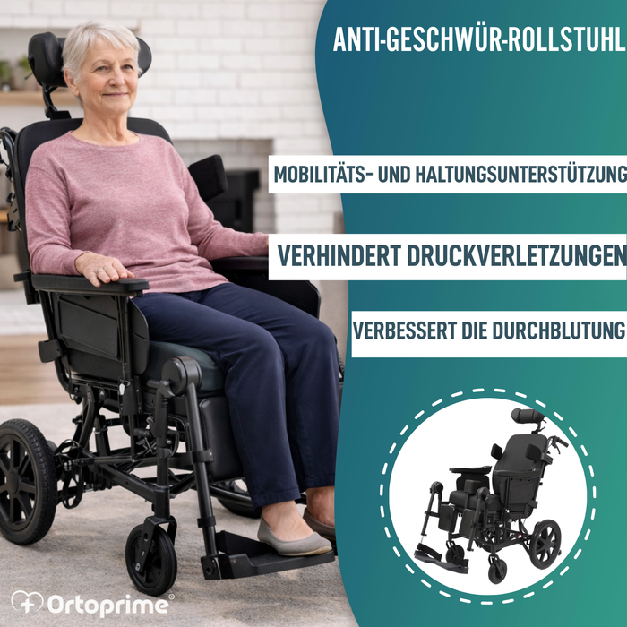 Positionierungsrollstuhl mit Kippfunktion | Anti-Dekubitus