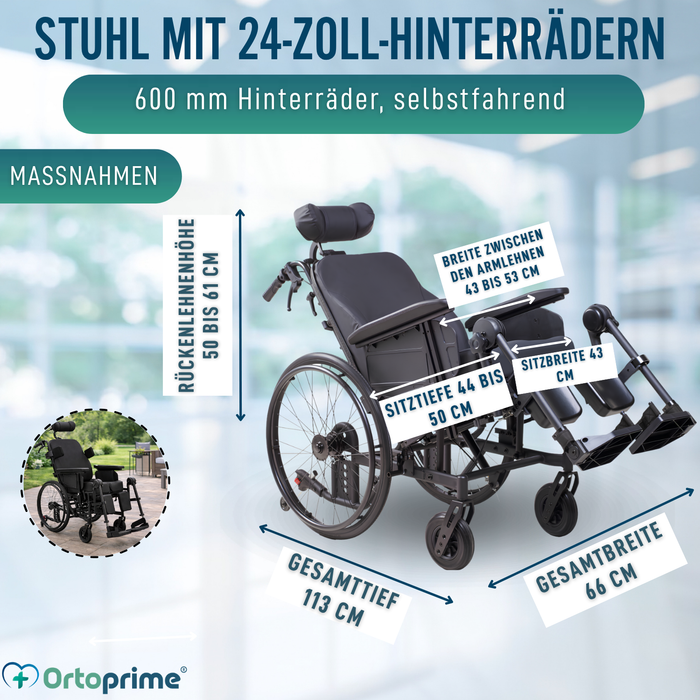 Positionierungsrollstuhl mit Kippfunktion | Anti-Dekubitus
