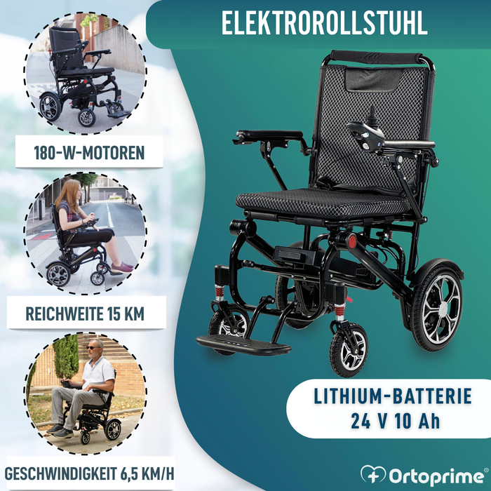 Elektrischer Faltrollstuhl Ultra Leicht | 10Ah Akku