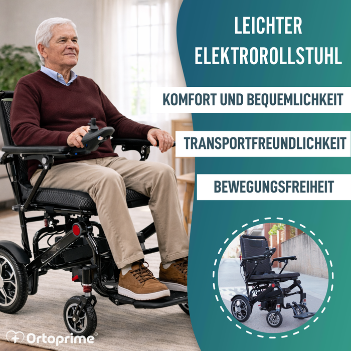 Elektrischer Faltrollstuhl Ultra Leicht | 10Ah Akku