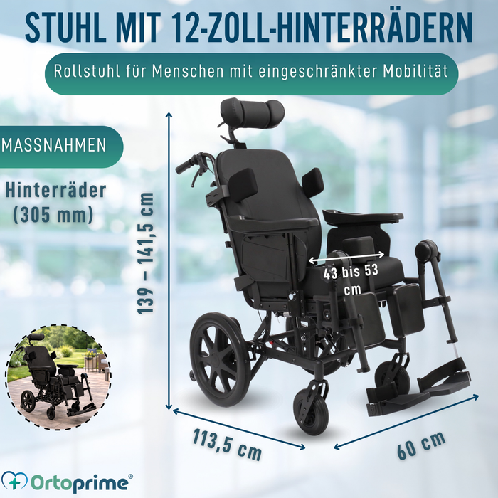 Positionierungsrollstuhl mit Kippfunktion | Anti-Dekubitus