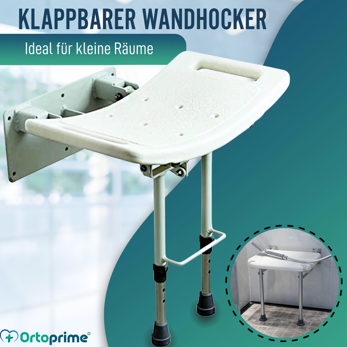 Klappbarer Wandhocker für Duschen | 2 Varianten