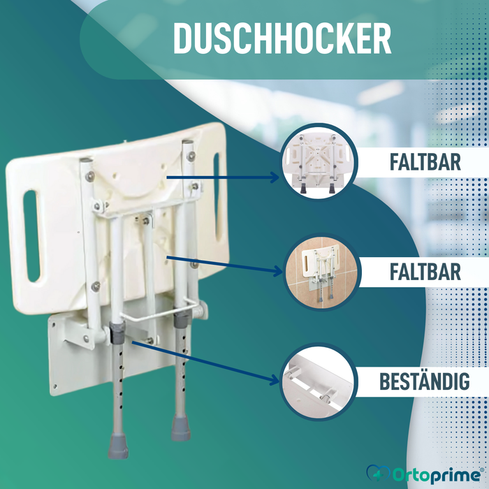 Klappbarer Wandhocker für Duschen | 2 Varianten