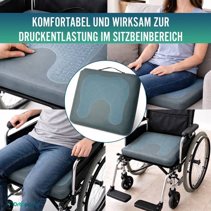 Antidekubitus Visco-Gel Sitzkissen Hufeisenform 85 kg/m3