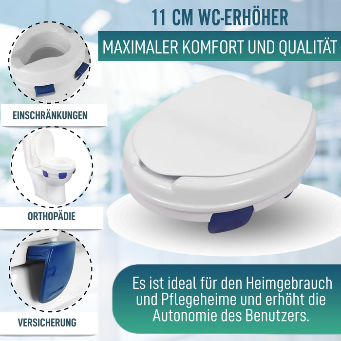 WC-Erhöher Erwachsene 11cm | Orthopädischer WC-Erhöher 4 Clips