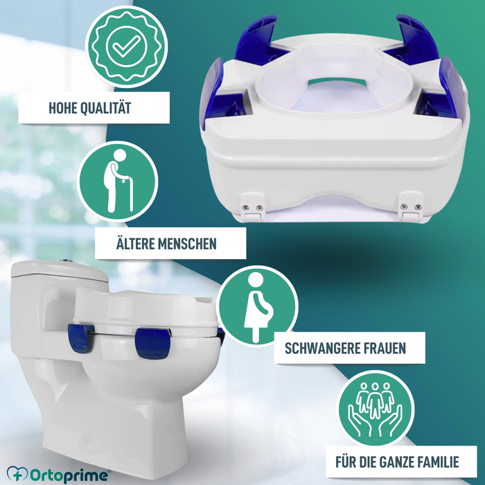 WC-Erhöher Erwachsene 11cm | Orthopädischer WC-Erhöher 4 Clips