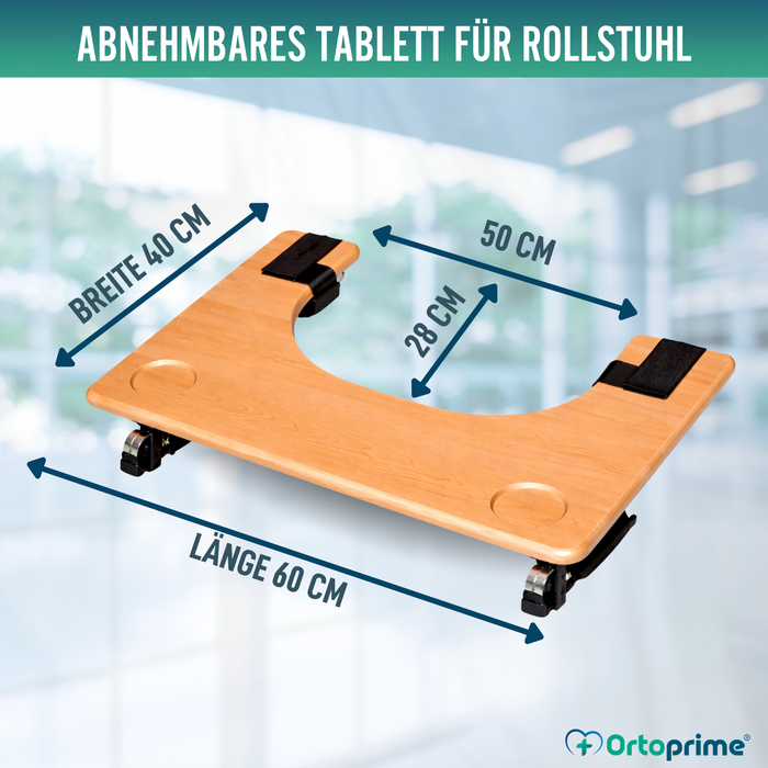 Rollstuhltisch | Tragbares Tablett mit Getränkehalter
