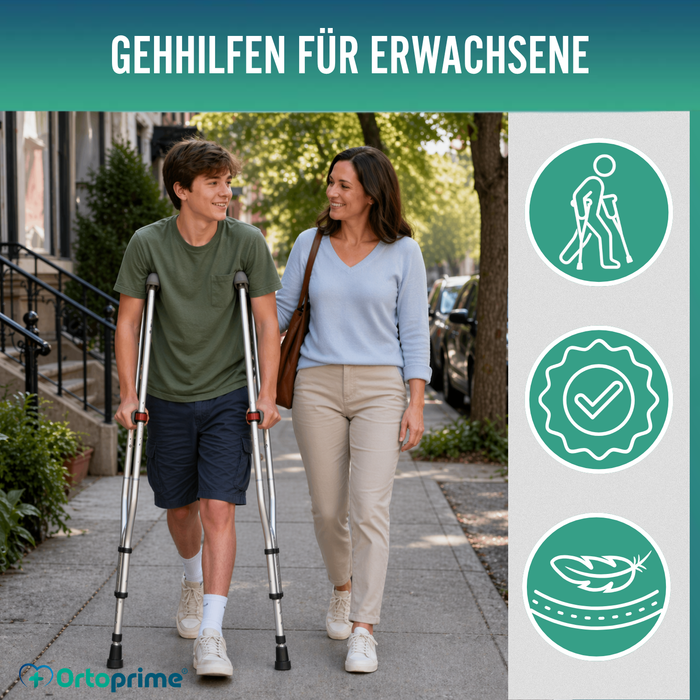 Achselkrücken aus Aluminium Verstellbar | 2er-Pack