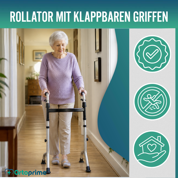 Gehgestell ohne Räder mit Klappgriffen | Höhenverstellbar