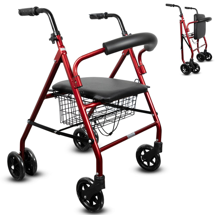 Rollator aus Aluminium mit Lastbremse und Gepolsterter Sitzfläche