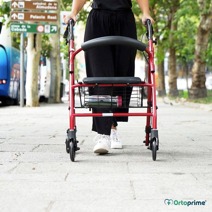 Rollator aus Aluminium mit Bremsen und Gepolsterter Sitzfläche