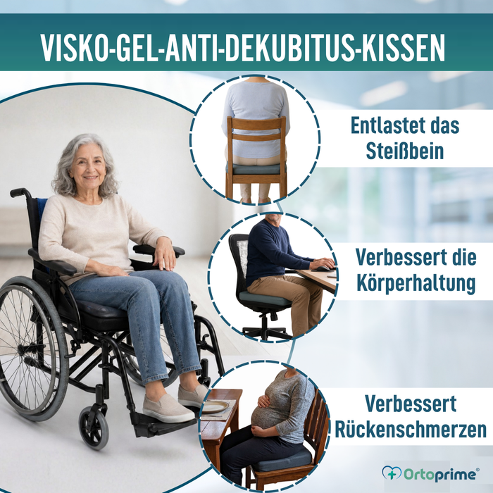 Antidekubitus Visko-Gel-Rollstuhlkissen 85 kg/m3