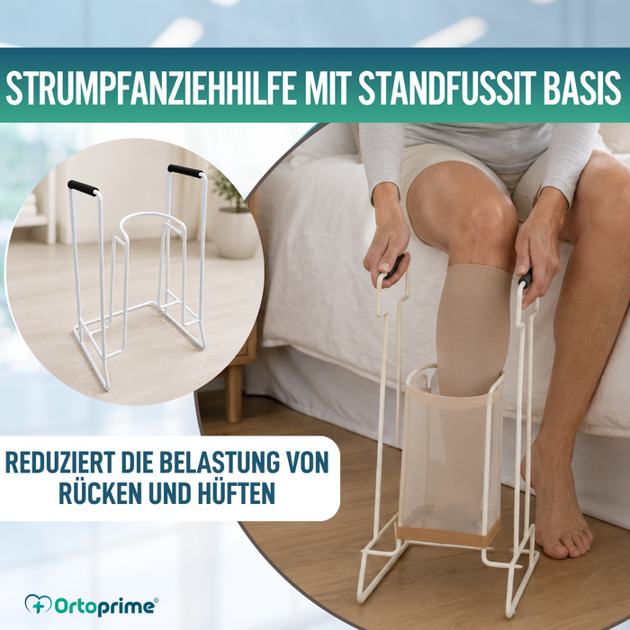 Schuhanzieher für Kompressionsstrümpfe und Socken | Mit Sockel