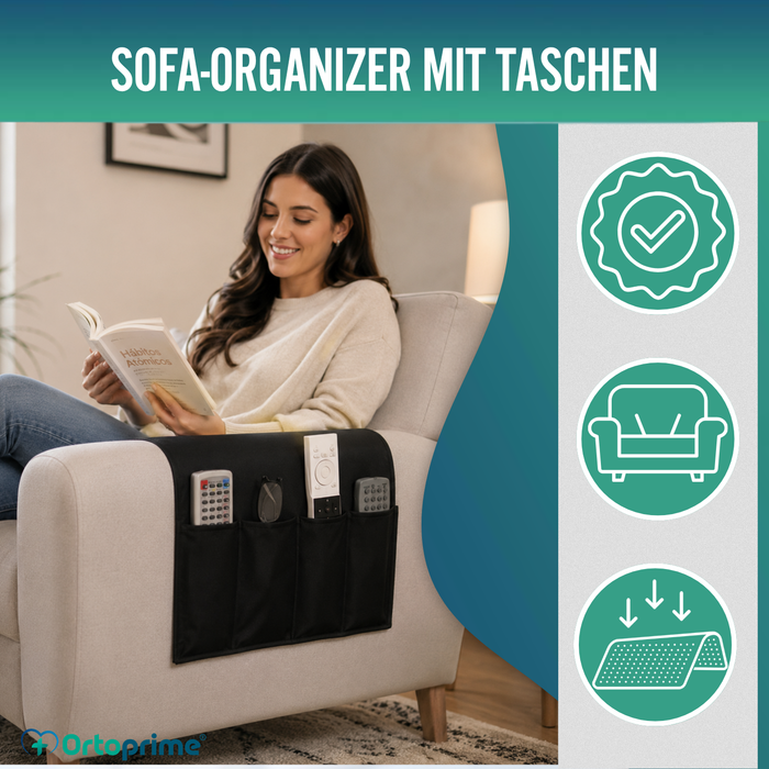 Sessel-Armlehnen-Organizer 5 Fächer | Rutschfest
