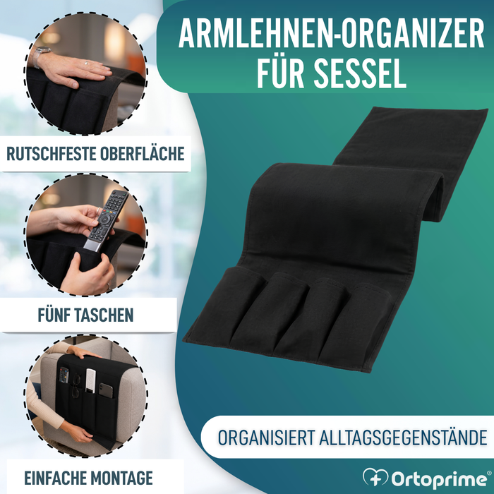 Sessel-Armlehnen-Organizer 5 Fächer | Rutschfest