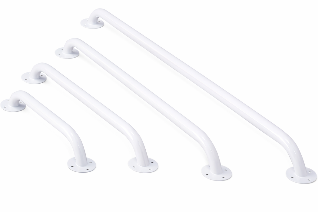 Weiße Stahlgriffe für die Wand | Vier Größen