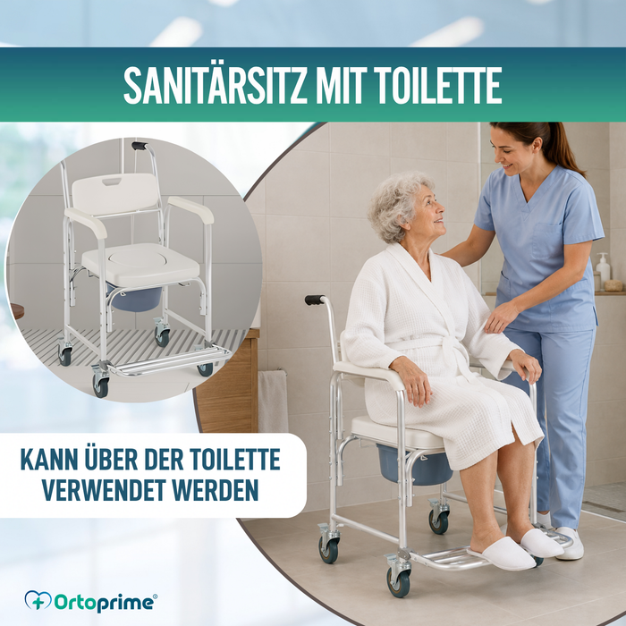 WC-Duschstuhl mit klappbaren Beinen