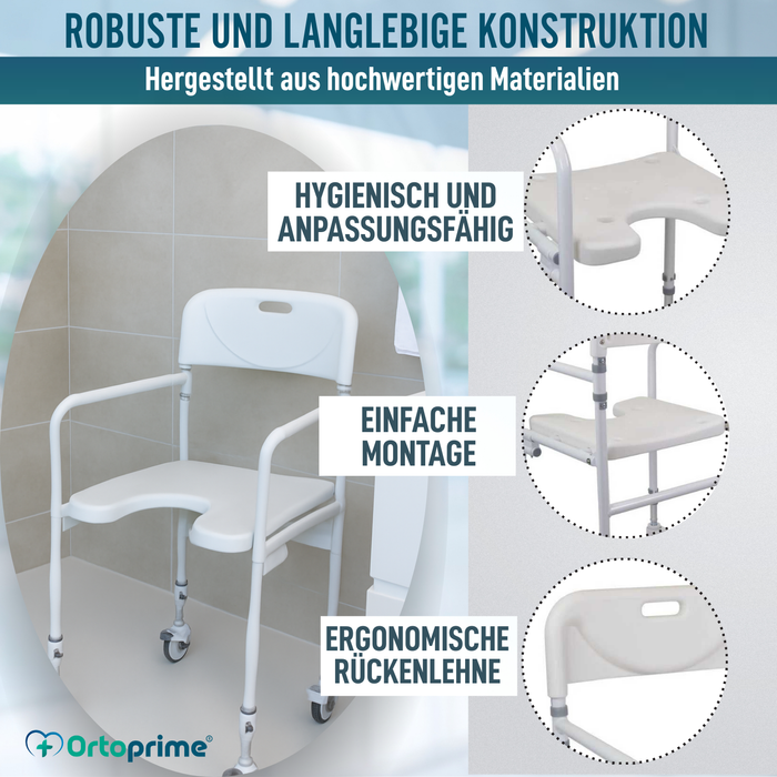 Duschstuhl in U-Form | Klappbarer Badesitz