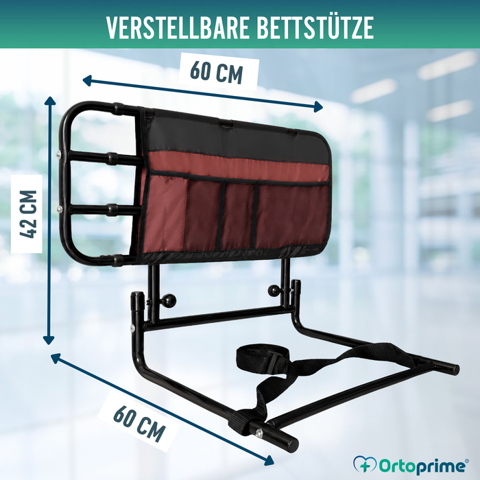 Verstellbares Erwachsenenbettgeländer mit Taschen