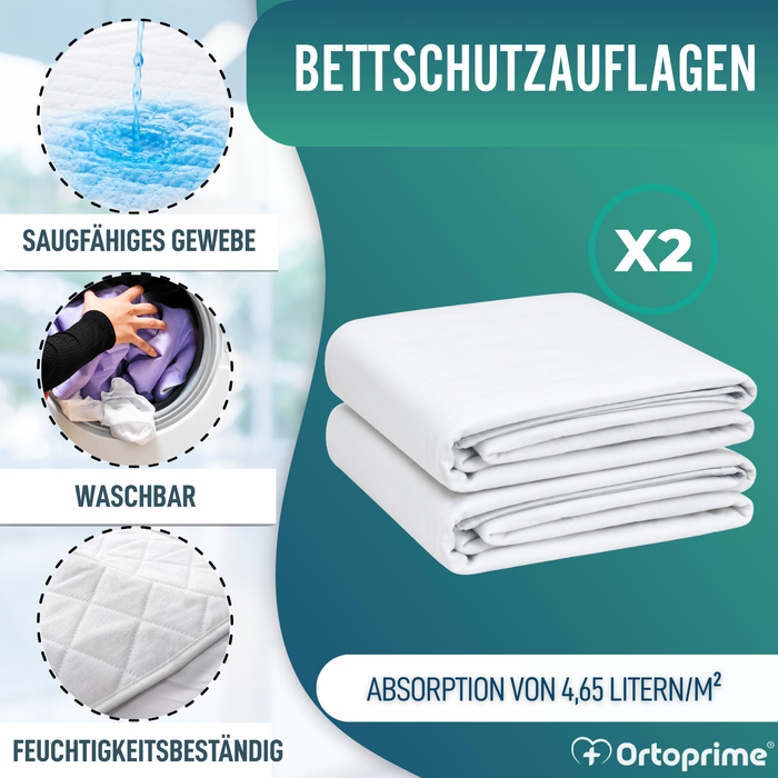 PACK 2 Superabsorbierende Bettauflagen 135 cm 4,65 Liter/m2