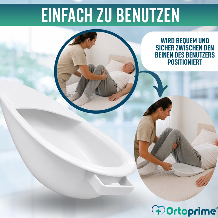 Steckbecken für Erwachsene 2,5 L | Urinflasche Unisex für Bett