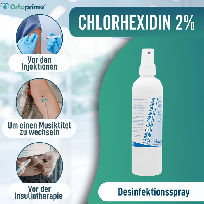Chlorhexidin 2% Antiseptisches Spray | Wässrige Lösung 250ml