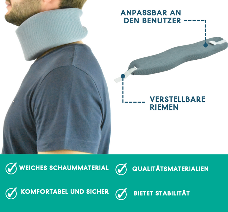 Weicher ergonomischer Halskragen mit verstellbaren Bändern