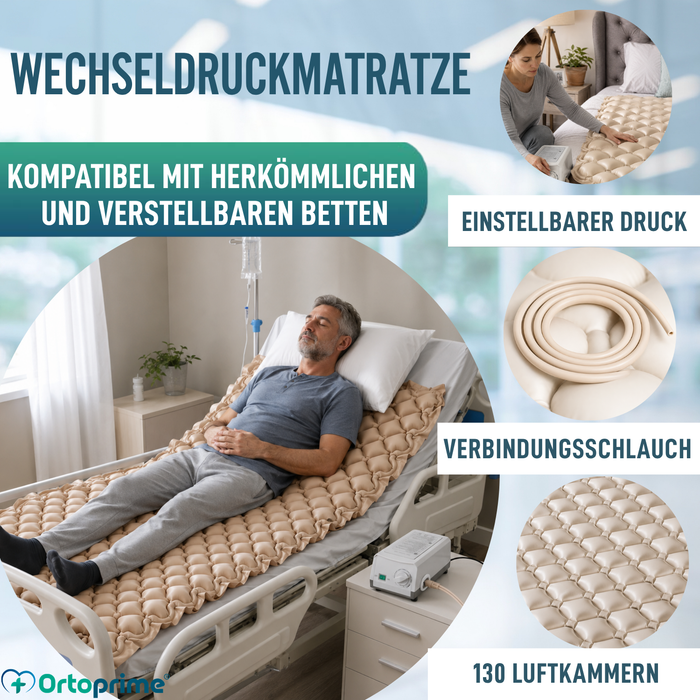 Antidekubitusmatratze mit Kompressor und Luftwechselzellen