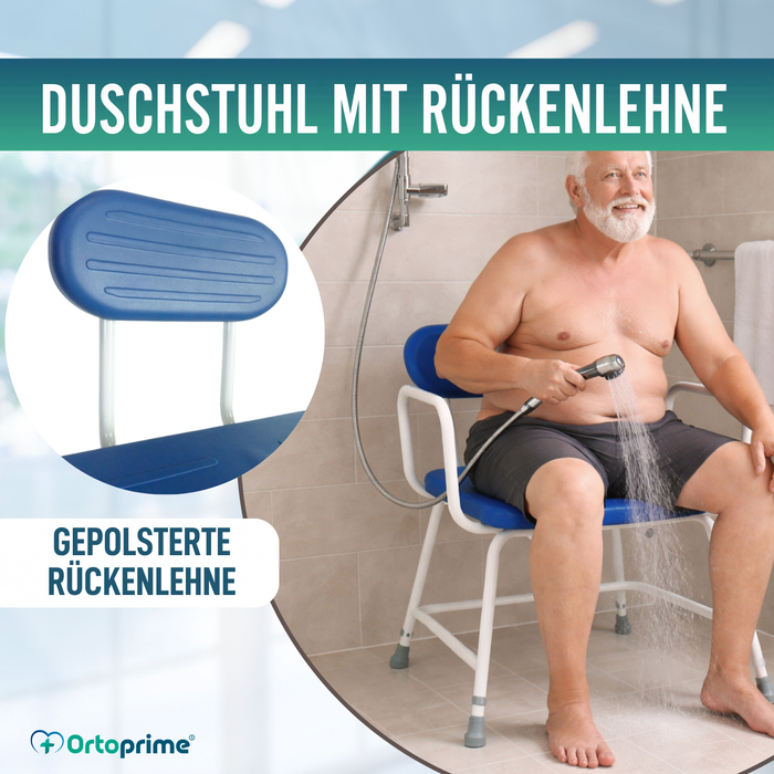 XXL Duschstuhl Bariatrisch mit Rückenlehne und Armlehnen