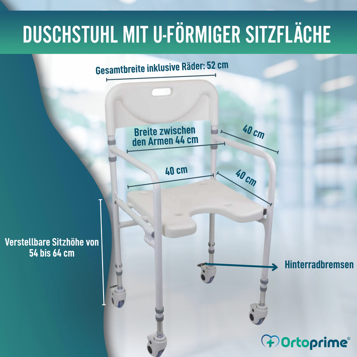 Duschstuhl in U-Form | Klappbarer Badesitz