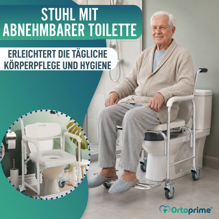 WC-Duschstuhl mit klappbaren Beinen