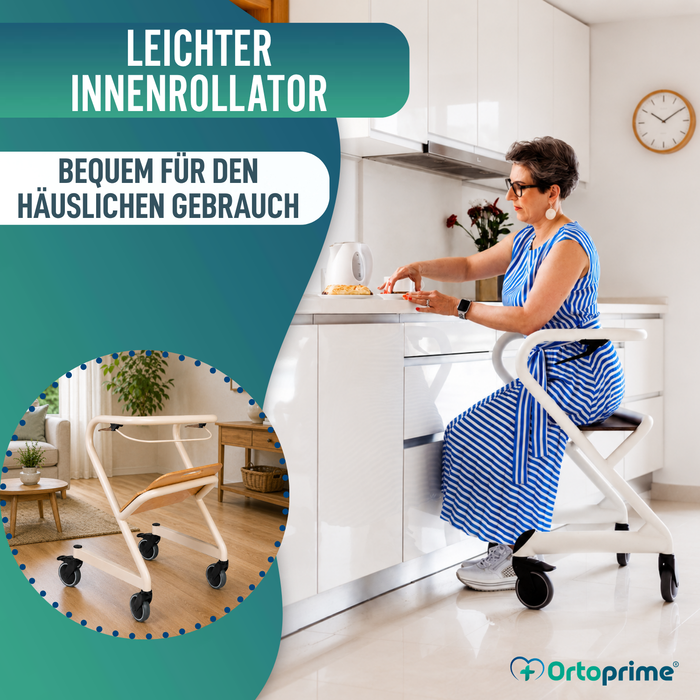 Rollator mit Sitz und Zentralbremse | Für Innenbereich