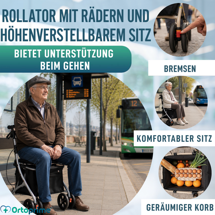 Einkaufswagen mit Sitz | Hilfe im täglichen Leben
