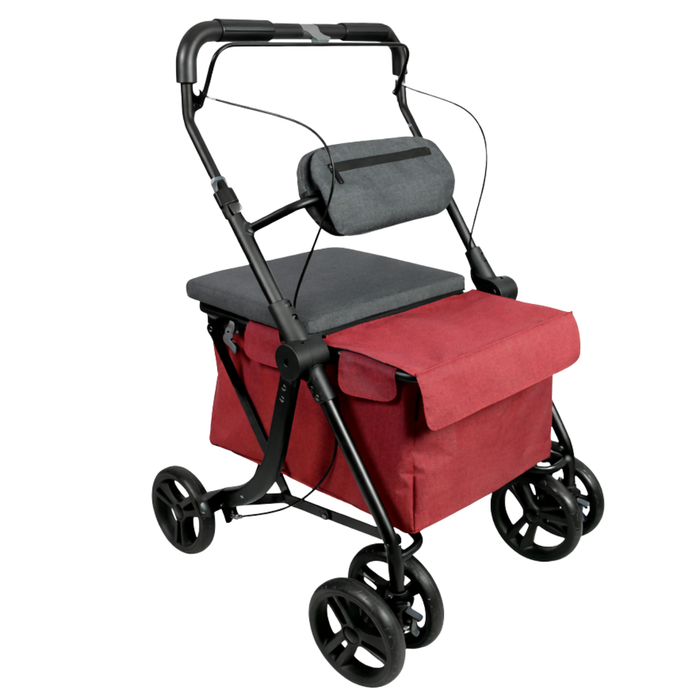 Rollator mit Einkaufstrolley | Integrierter Sitz